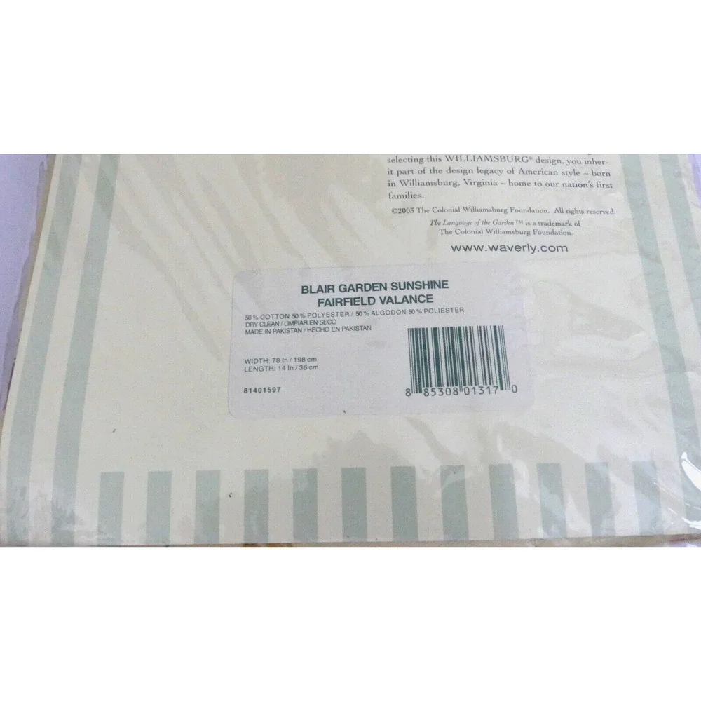 NOS Waverly Scalloped Valance Blair‎ Garden Sunshine Floral 78x14 Cottagecore